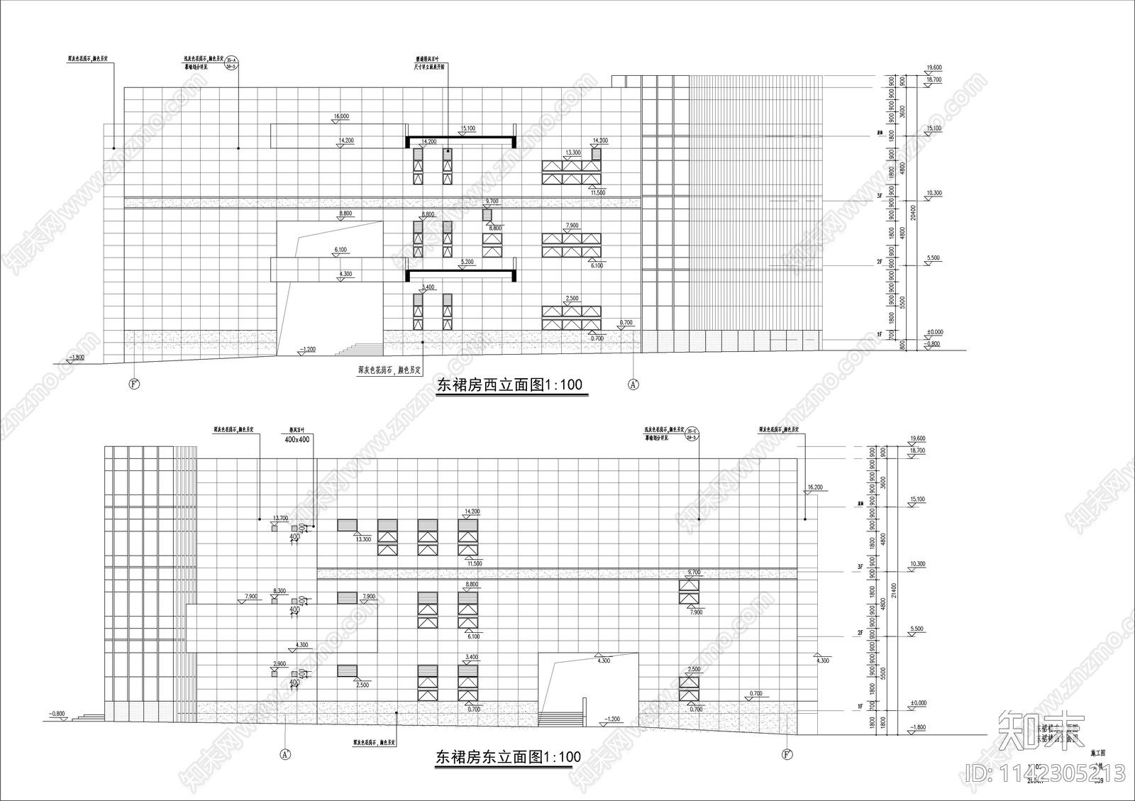 商业写字楼玻璃幕墙详图cad施工图下载【ID:1142305213】