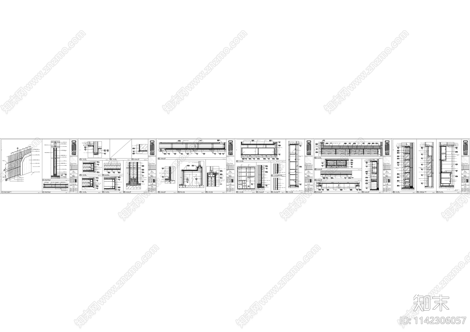 轻钢龙骨石膏板隔墙通用详图cad施工图下载【ID:1142306057】