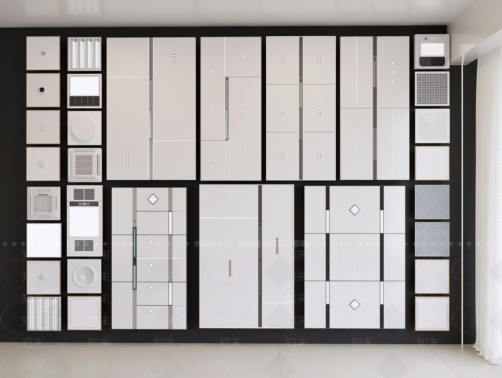 蜂窝铝扣板集成吊顶3D模型下载【ID:1142310927】