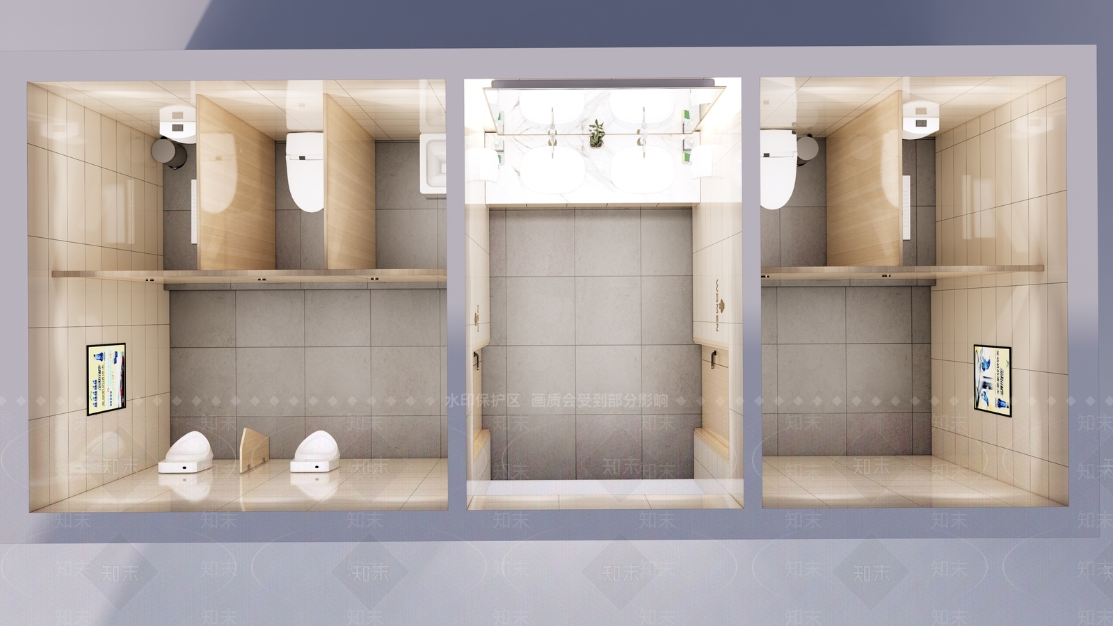 现代公共卫生间SU模型下载【ID:1142311125】