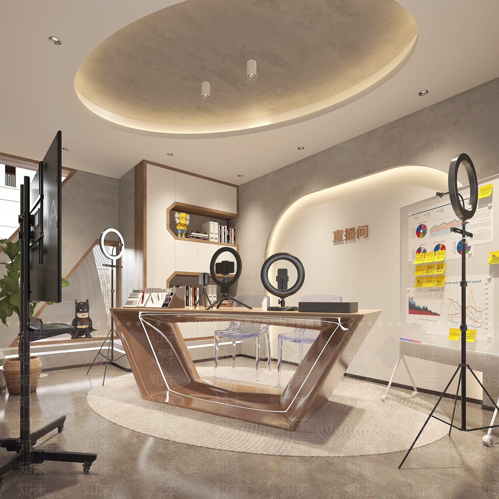 现代直播间3D模型下载【ID:1142313786】