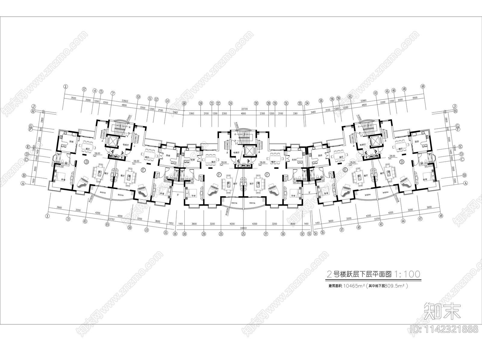 小高层住宅楼全套建筑cad施工图下载【ID:1142321888】