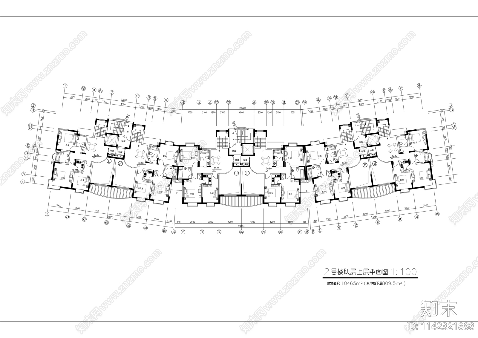 小高层住宅楼全套建筑cad施工图下载【ID:1142321888】