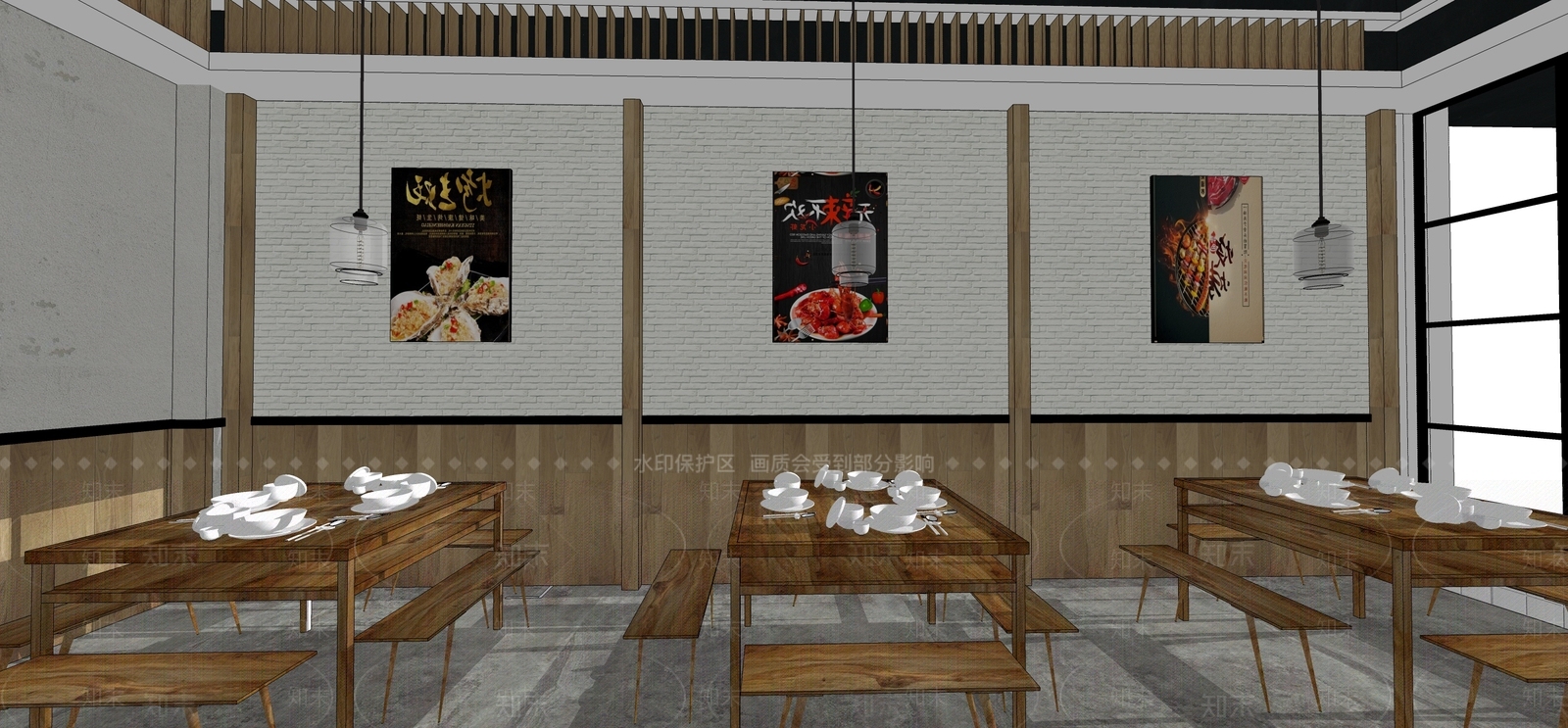 中式川娃子烧烤店SU模型下载【ID:1142323872】