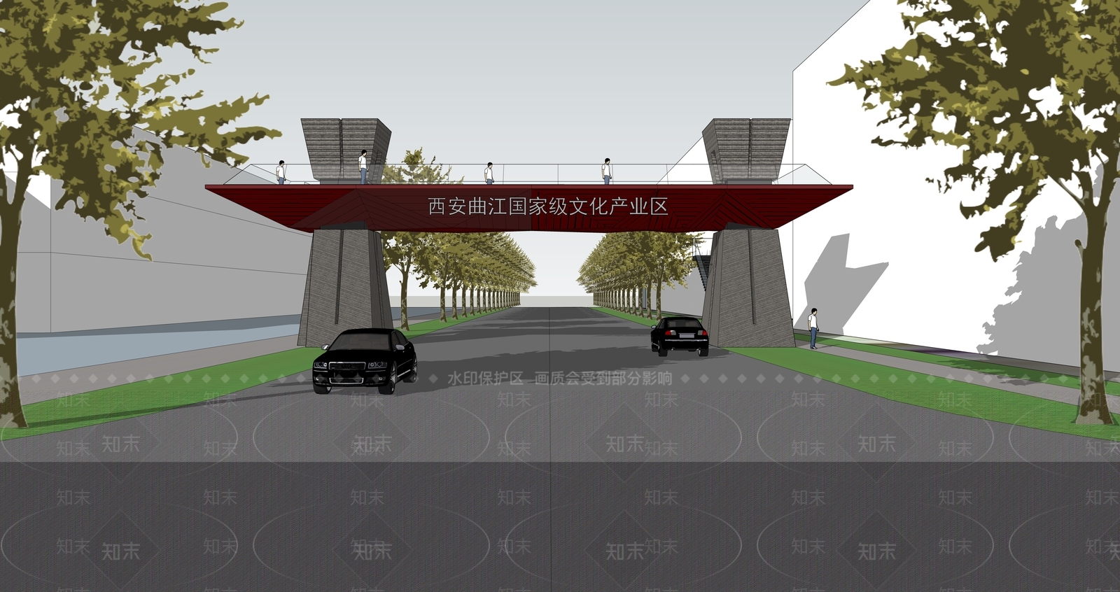 现代人行天桥SU模型下载【ID:1142327316】