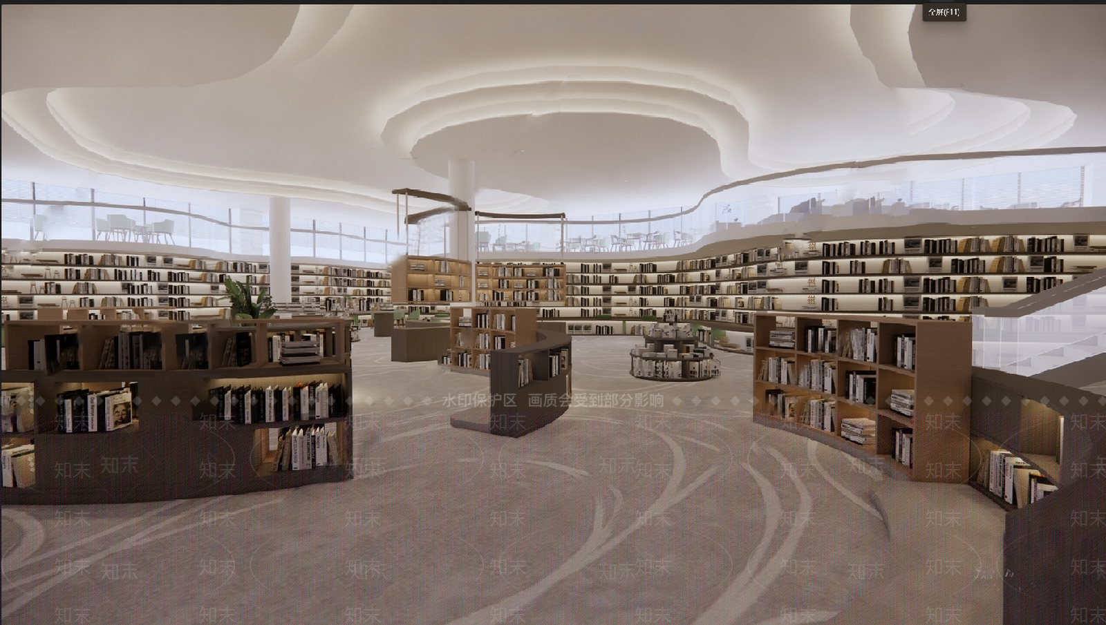 现代图书馆内部SU模型下载【ID:1142328456】