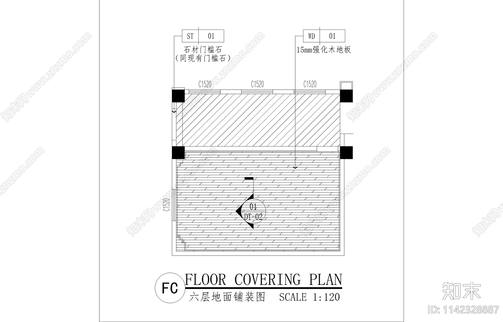 接待室cad施工图下载【ID:1142328887】