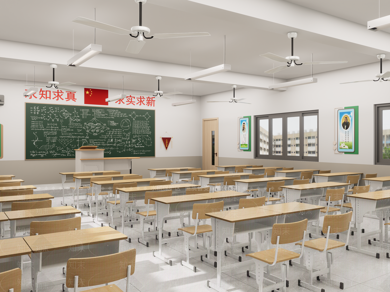 现代学校教室SU模型下载【ID:1142330595】