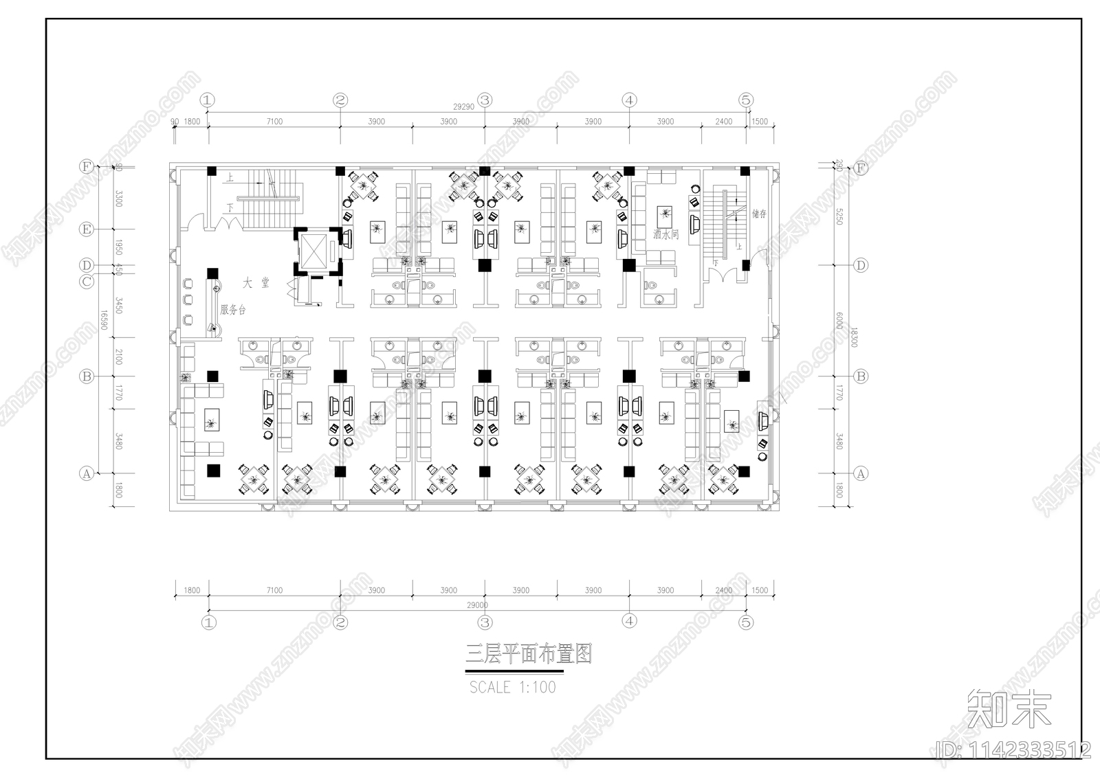 陈江宾馆室内装饰cad施工图下载【ID:1142333512】