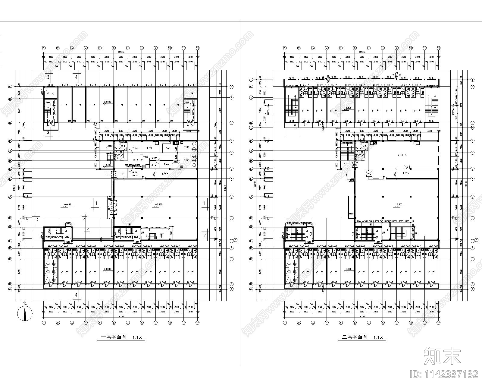 学校食堂建筑cad施工图下载【ID:1142337132】