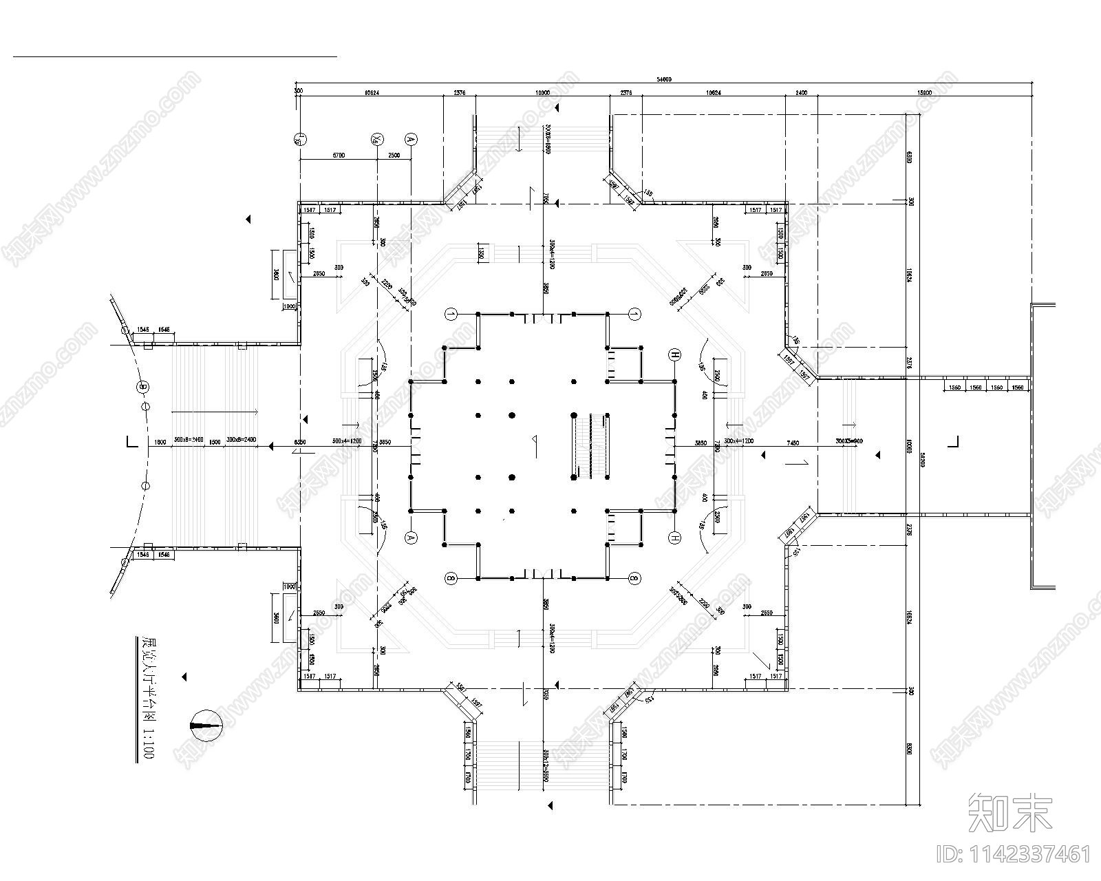 古建筑望海楼cad施工图下载【ID:1142337461】