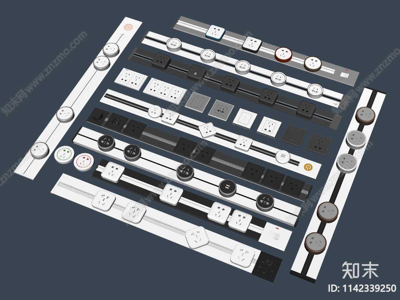 现代轨道插座SU模型下载【ID:1142339250】