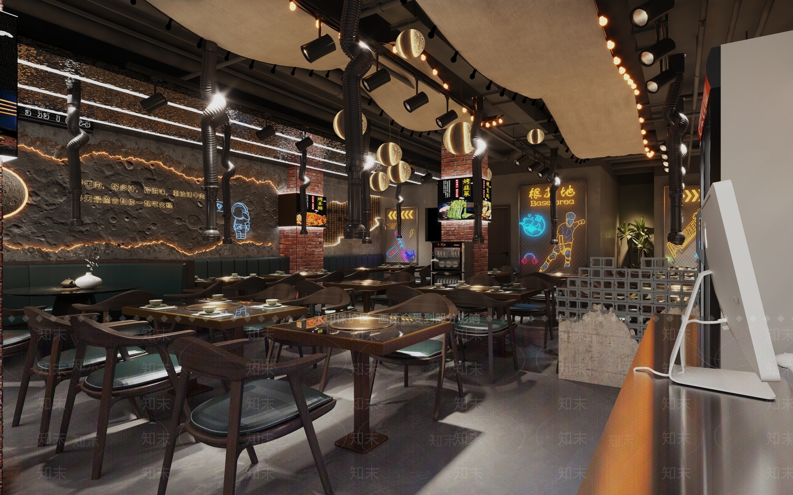工业风火锅店3D模型下载【ID:1142339700】