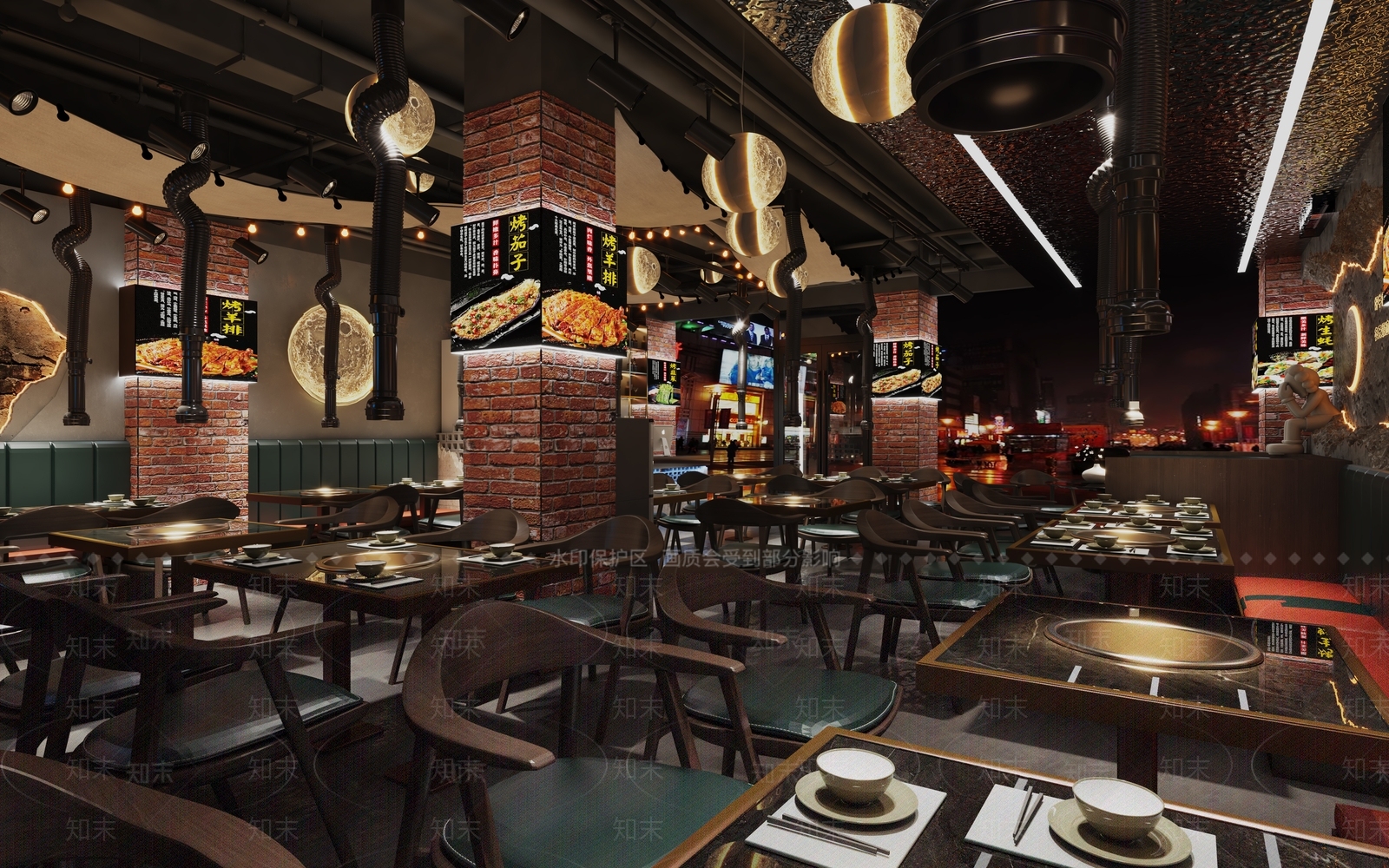 工业风火锅店3D模型下载【ID:1142339700】