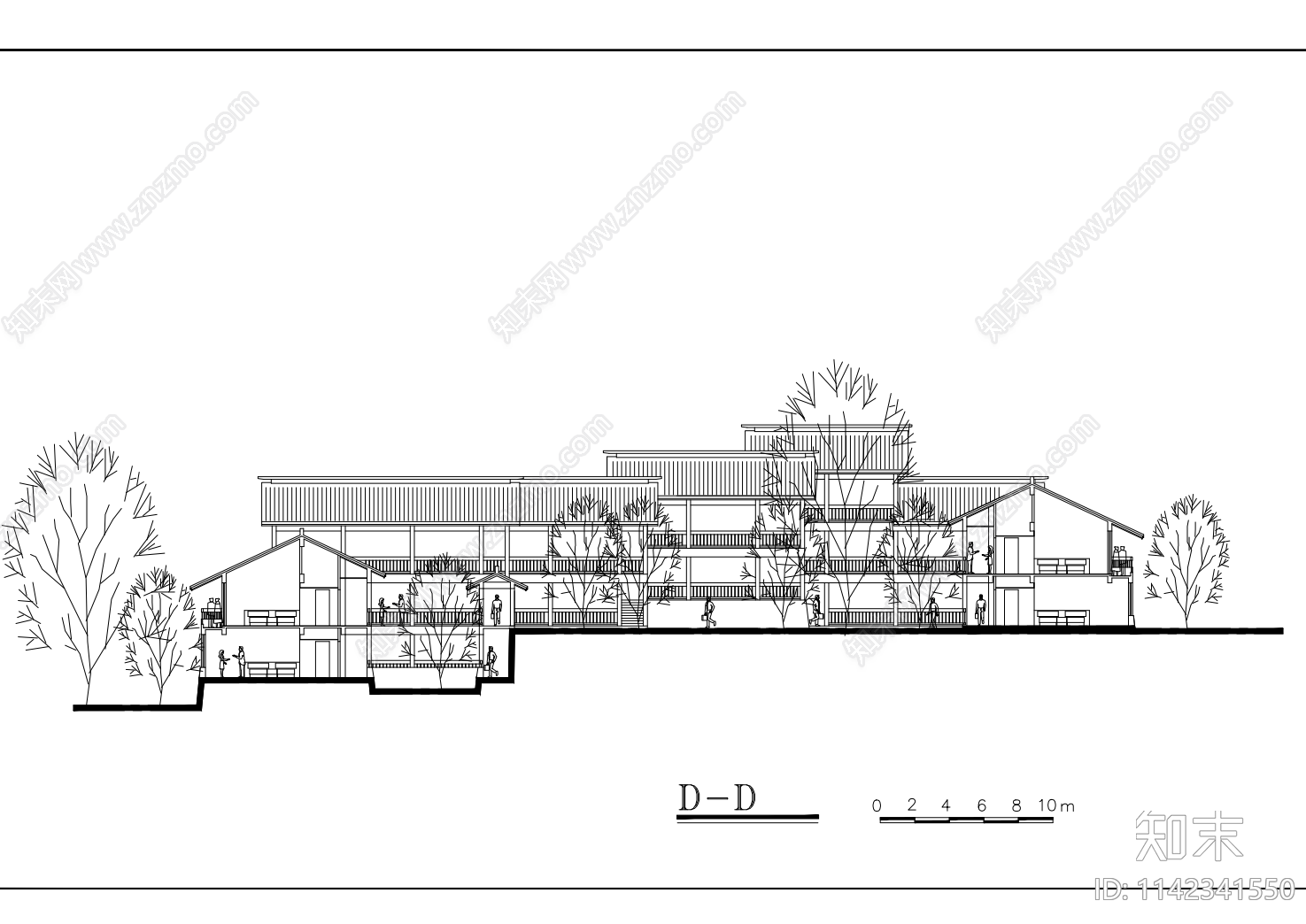 度假村建筑cad施工图下载【ID:1142341550】