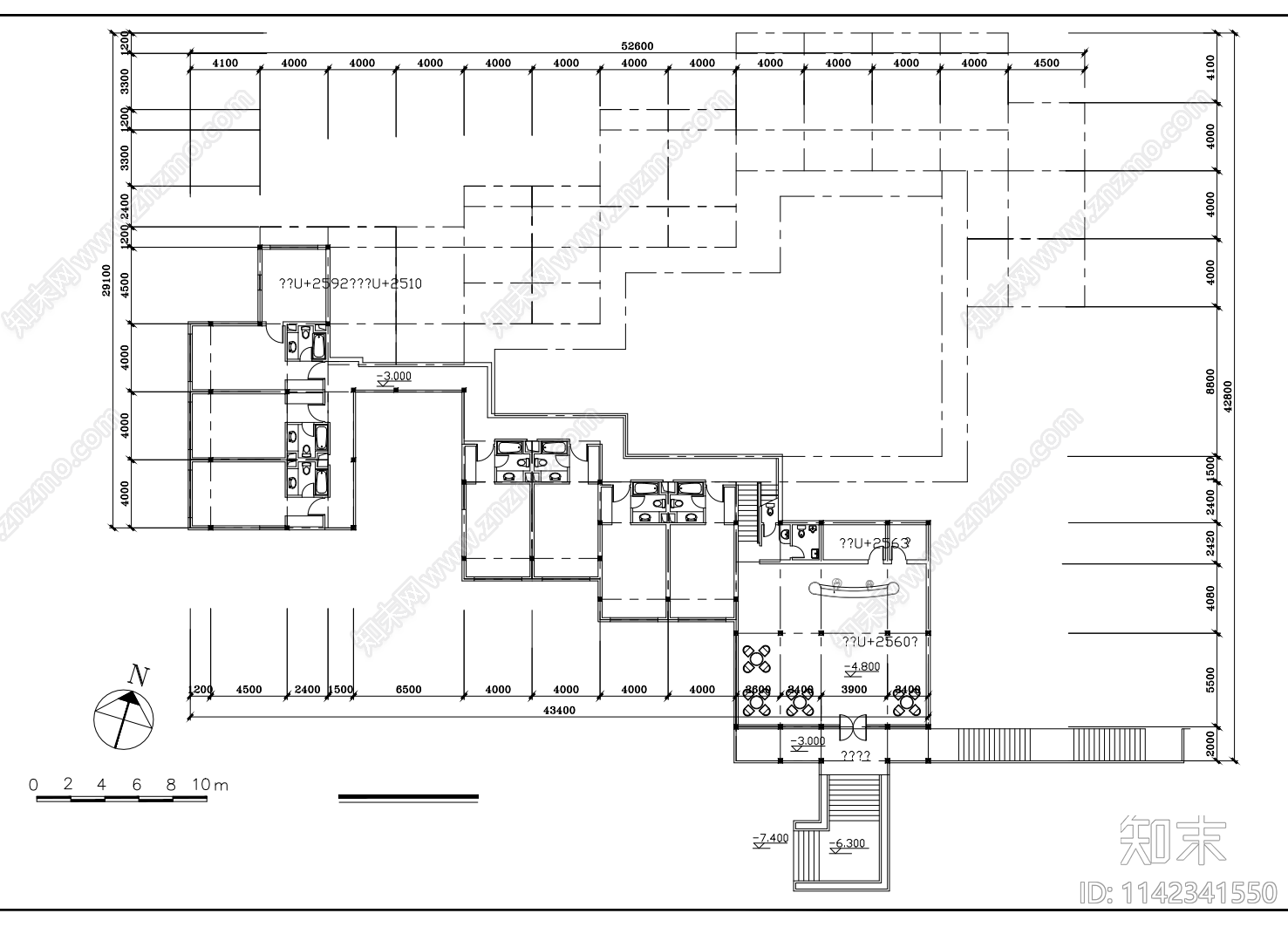 度假村建筑cad施工图下载【ID:1142341550】