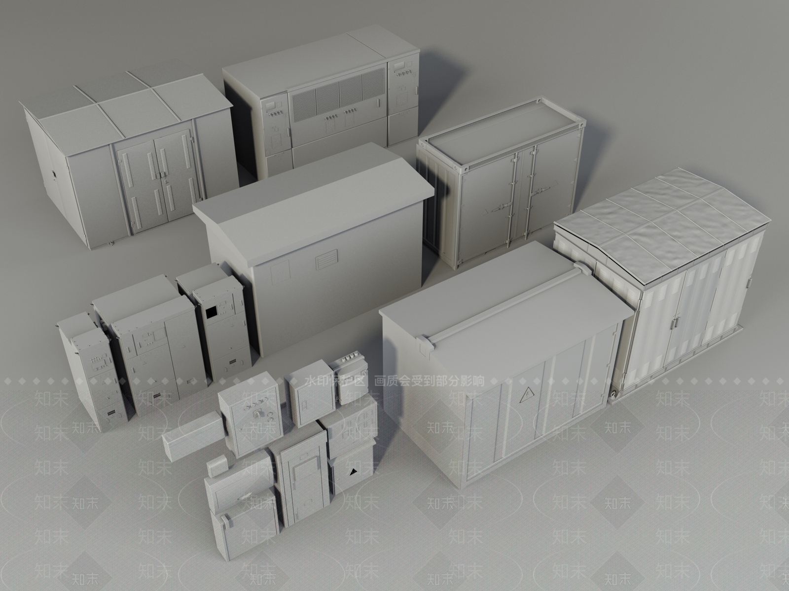 配电箱设备3D模型下载【ID:1142351896】