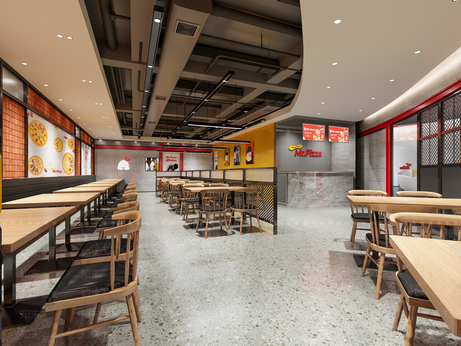 披萨餐厅店面3D模型下载【ID:1142352938】