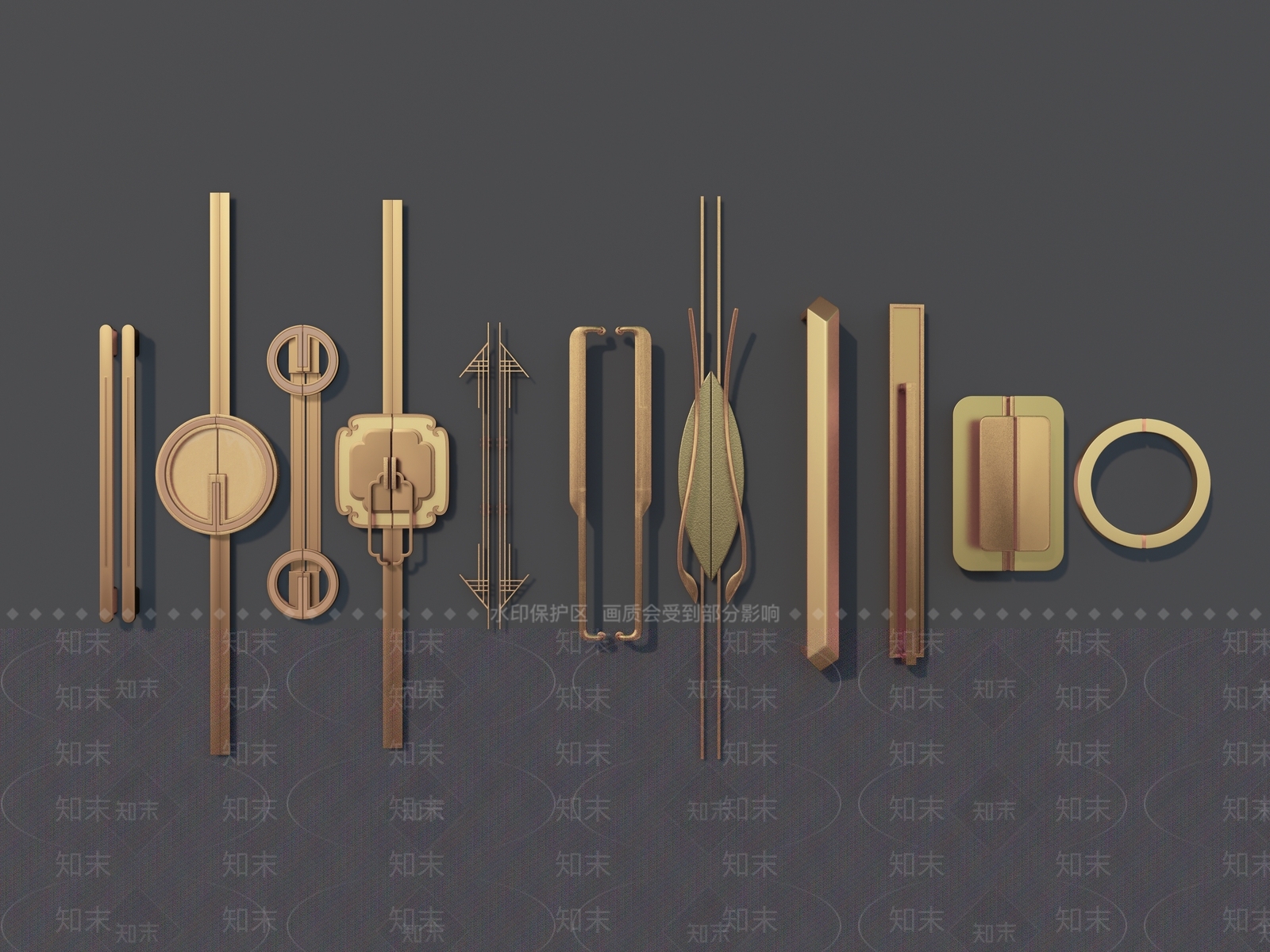 新中式拉手SU模型下载【ID:1142354667】