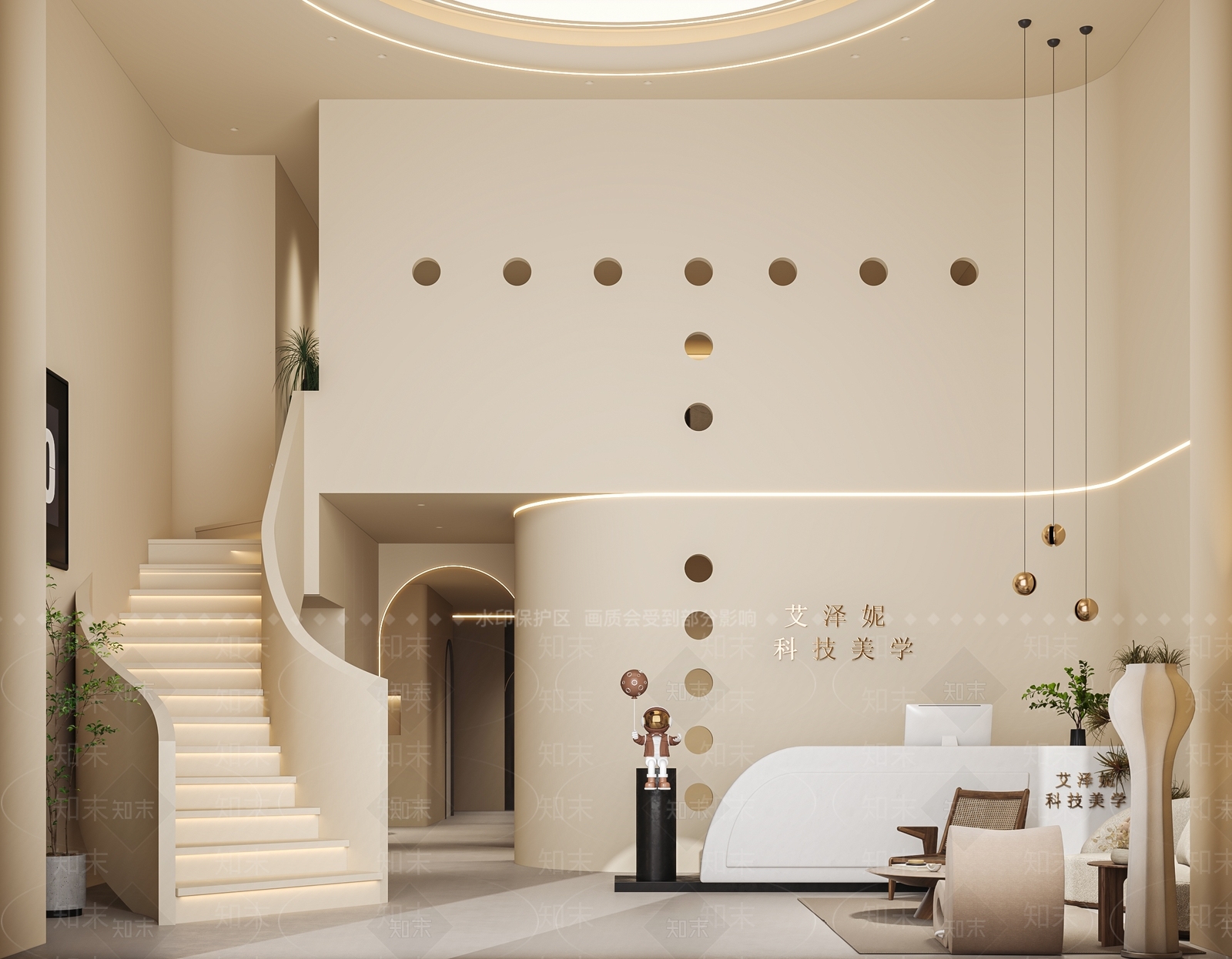 道亨效果图设计丨科技美学店铺效果图3D模型下载【ID:1142357414】