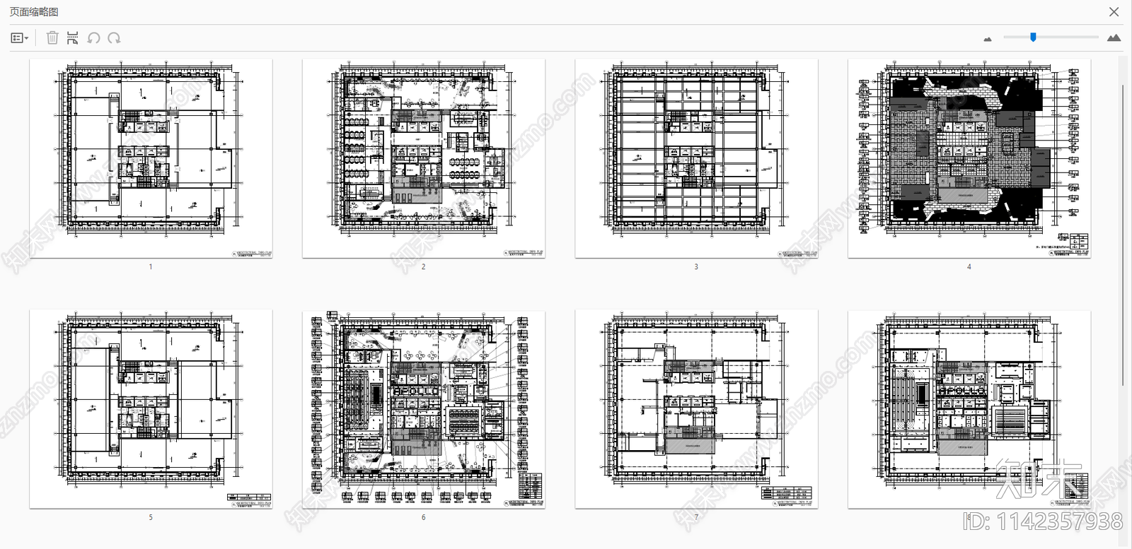 现代简约办公室cad施工图下载【ID:1142357938】