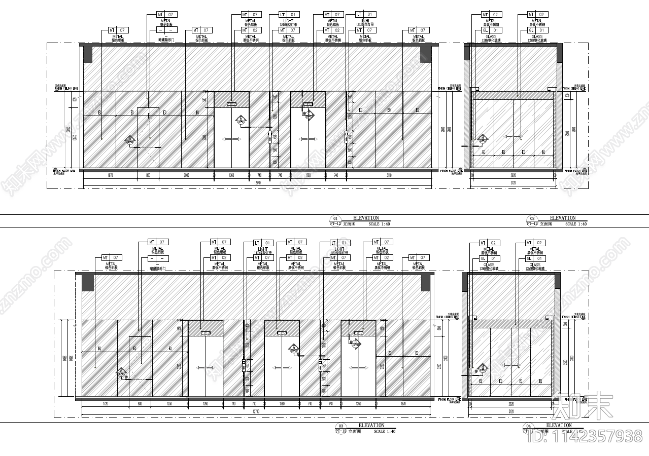 现代简约办公室cad施工图下载【ID:1142357938】