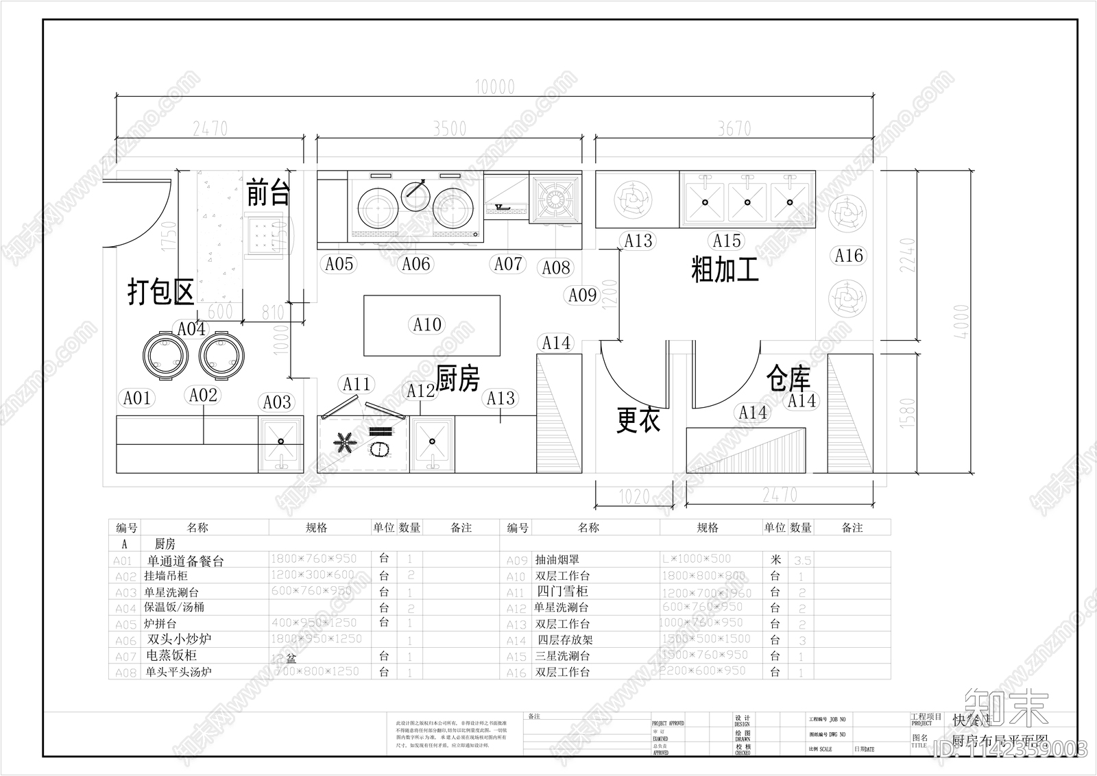 商业厨房全套cad施工图下载【ID:1142359003】