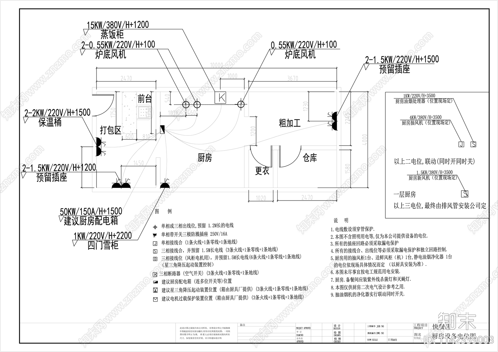 商业厨房全套cad施工图下载【ID:1142359003】