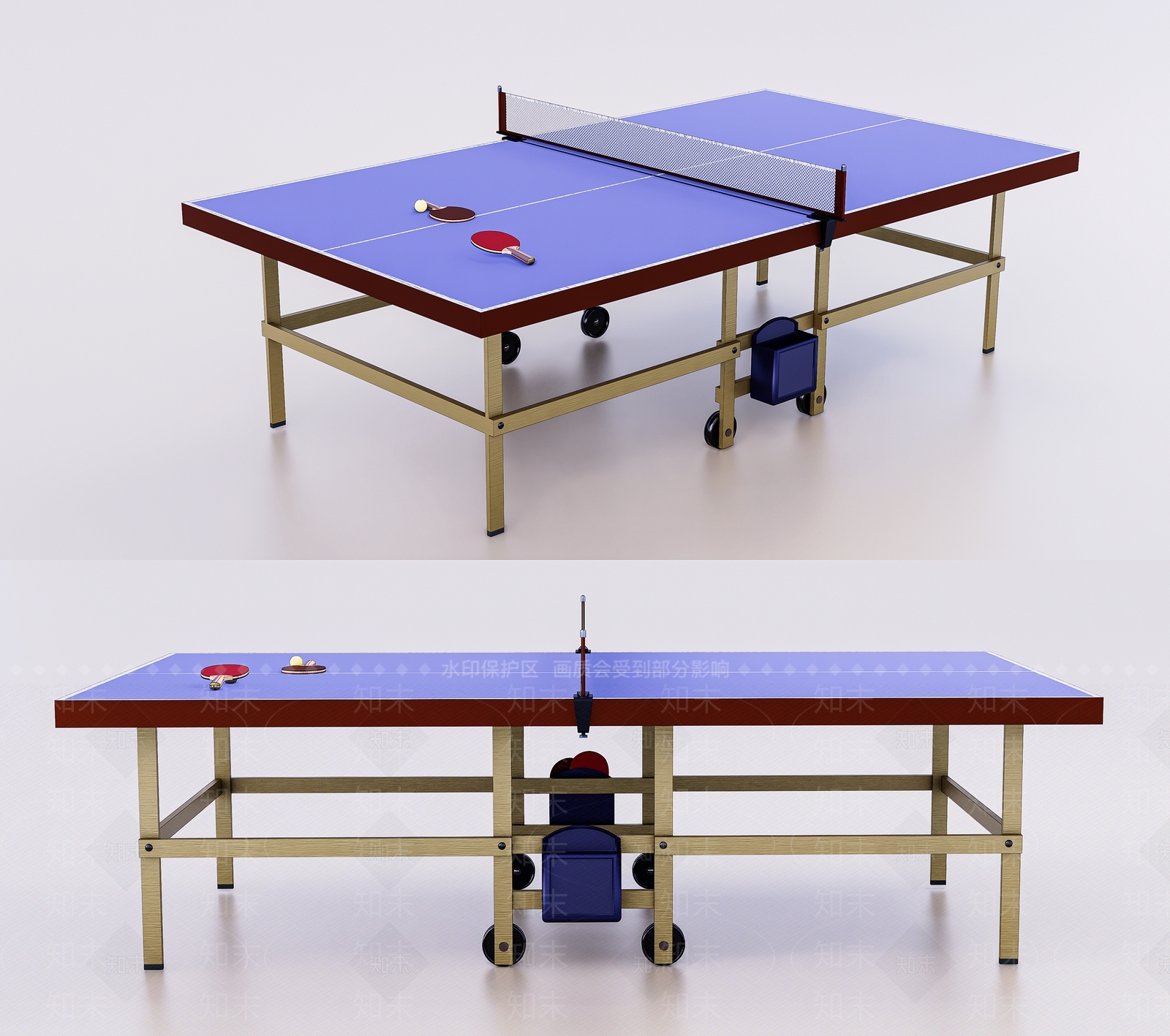乒乓球桌SU模型下载【ID:1142361166】