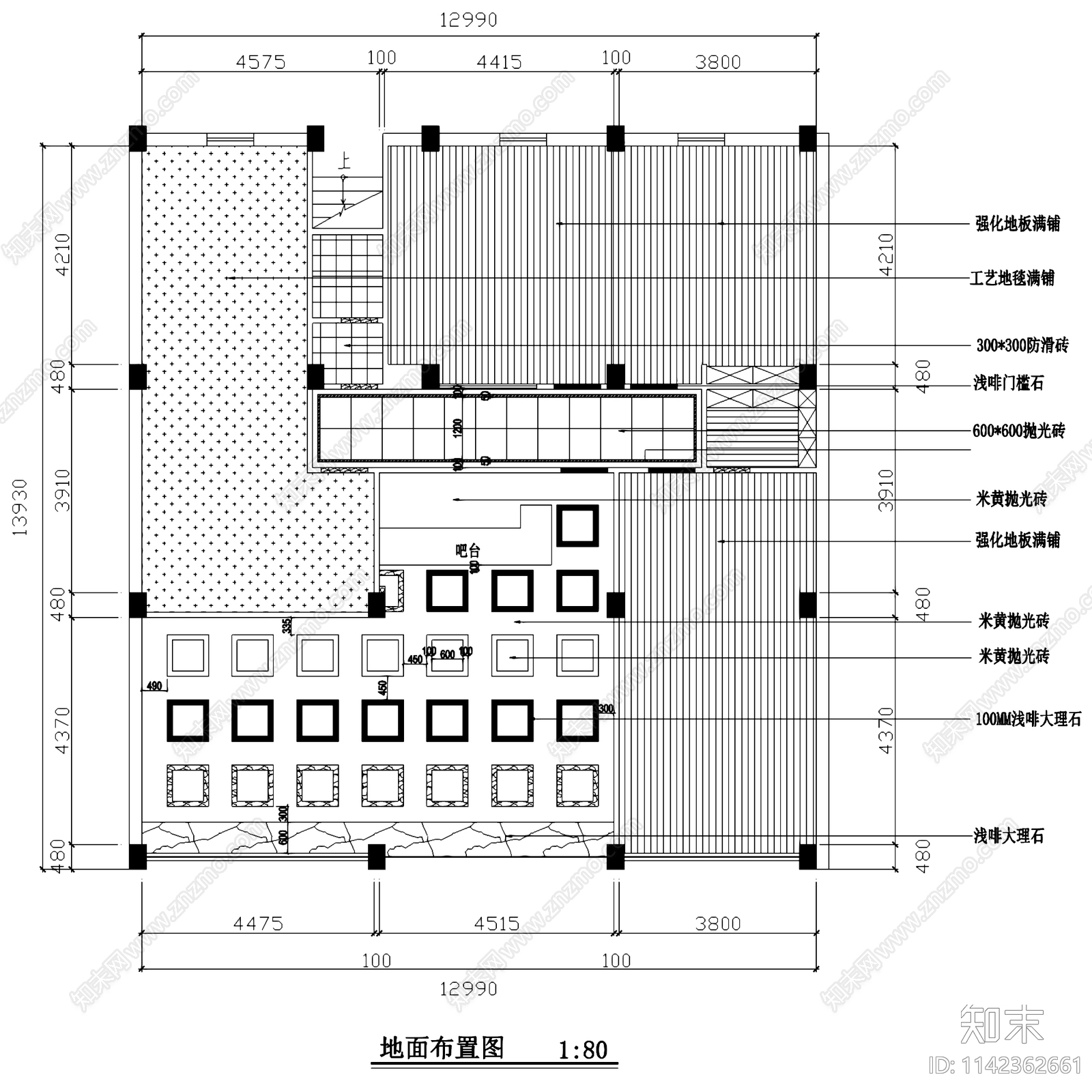 宁海县土林地银行室内装饰cad施工图下载【ID:1142362661】