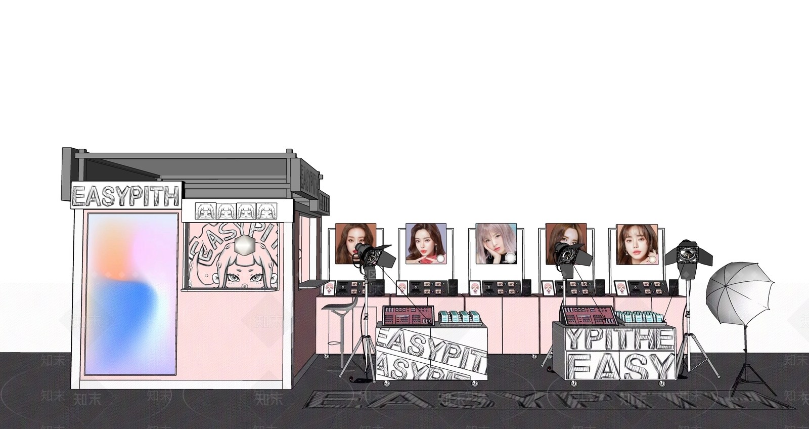 现代美妆店SU模型下载【ID:1142363785】