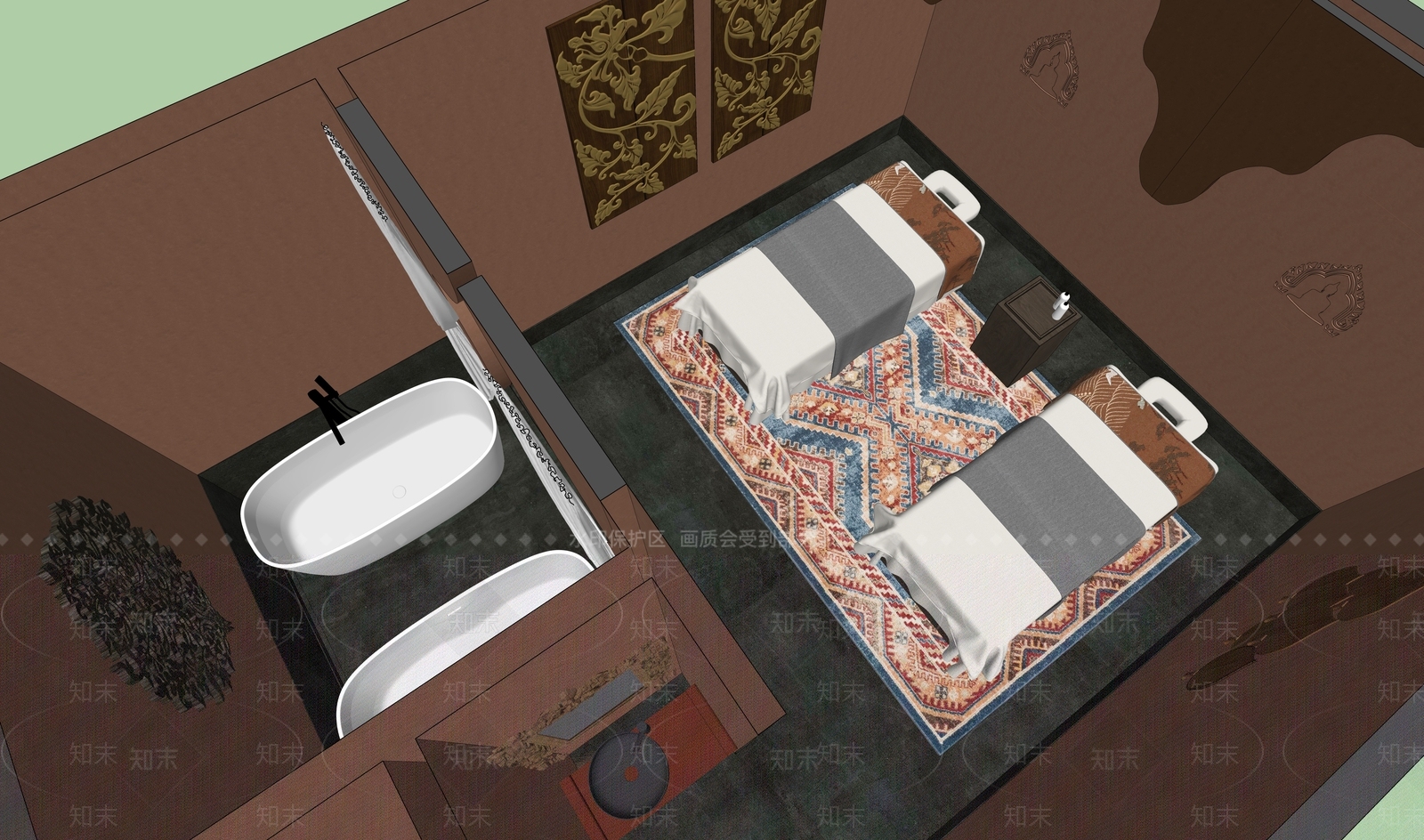 东南亚spa店SU模型下载【ID:1142367684】