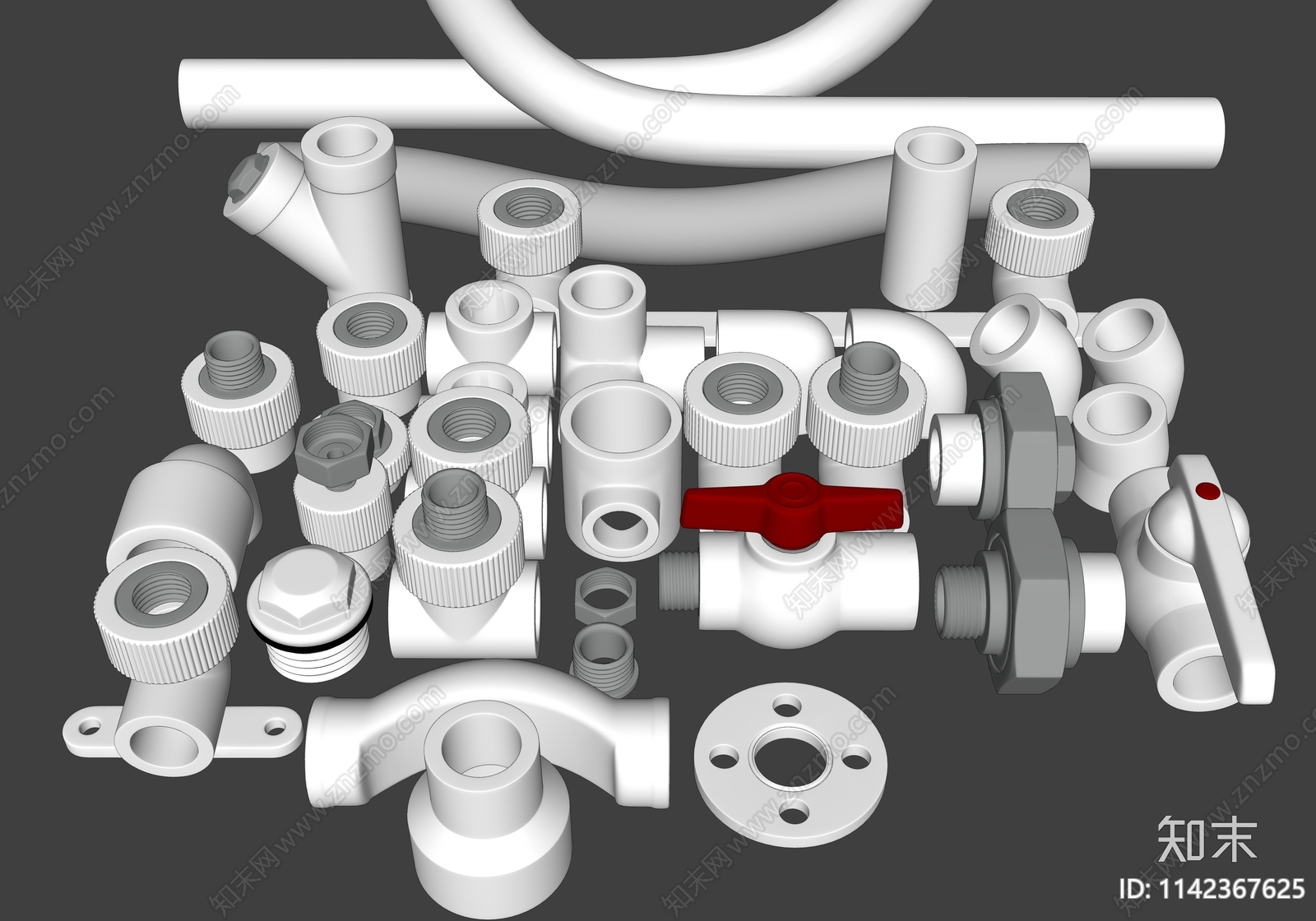 现代PPR三通球阀水管道SU模型下载【ID:1142367625】