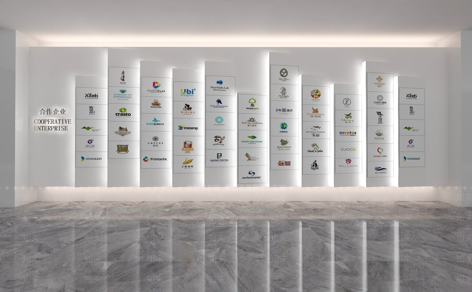 现代企业品牌LOGO墙SU模型下载【ID:1142519562】