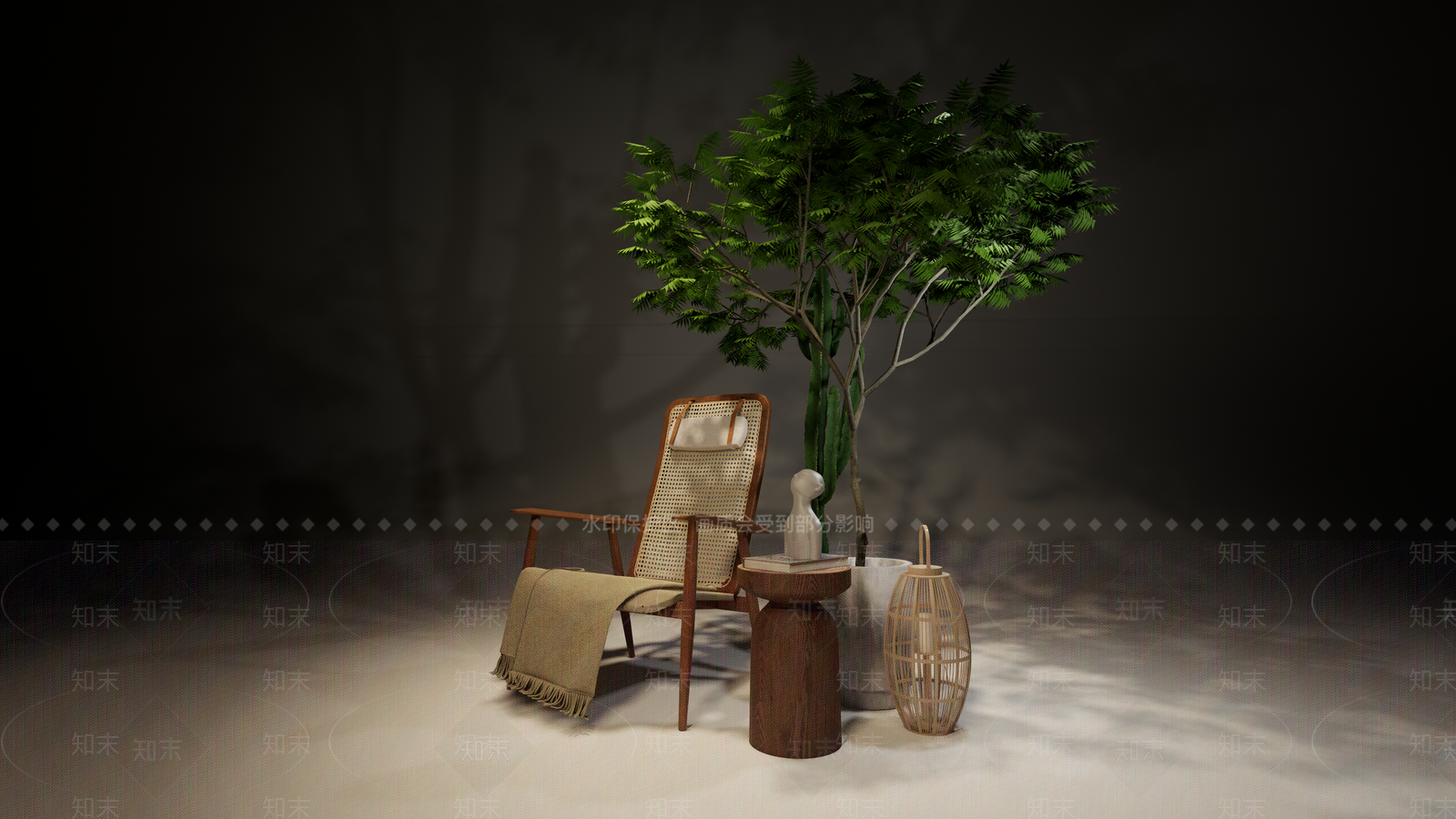 现代休闲躺椅SU模型下载【ID:1142371105】
