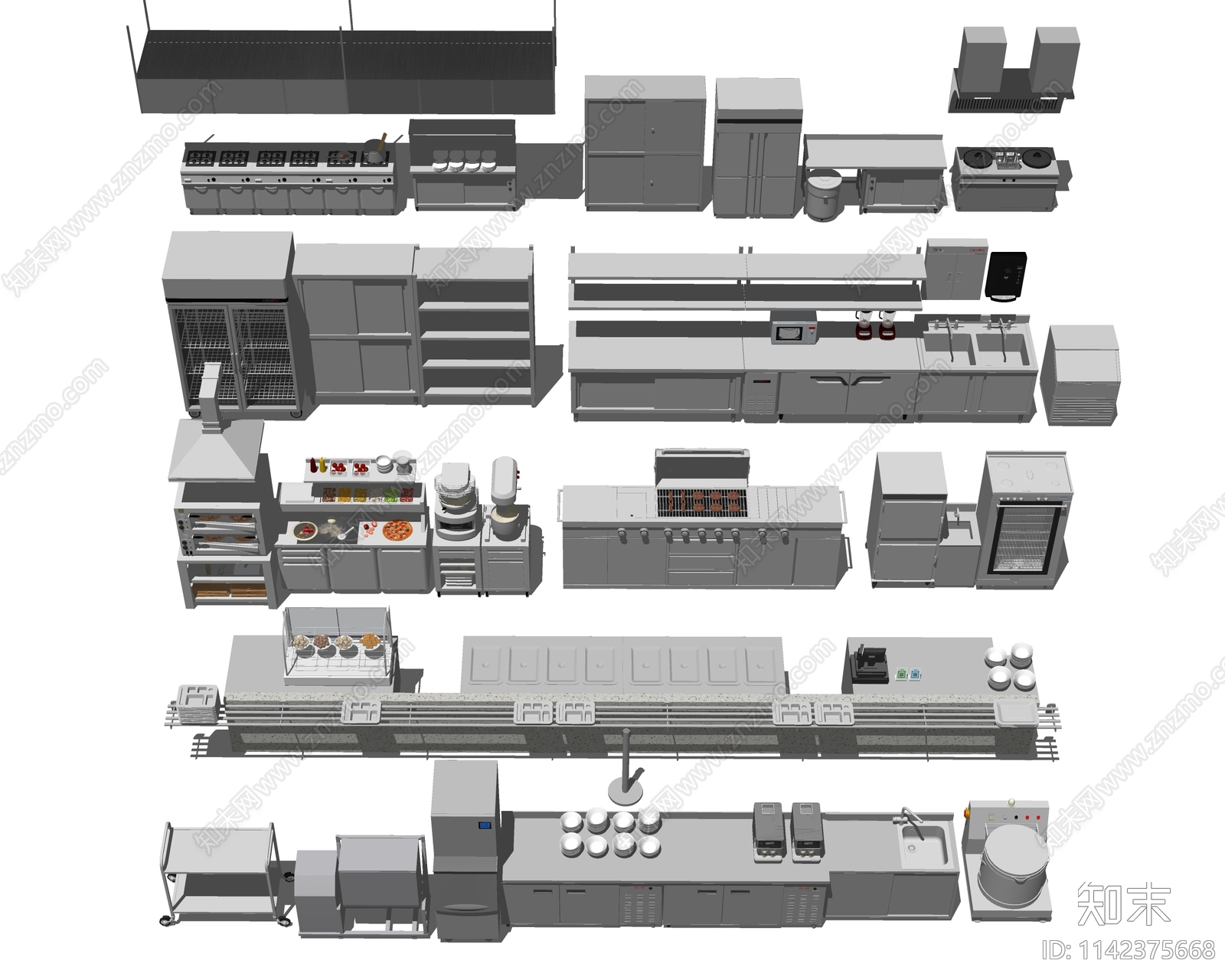 后厨设备SU模型下载【ID:1142375668】