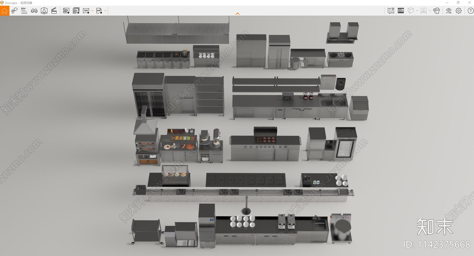 后厨设备SU模型下载【ID:1142375668】