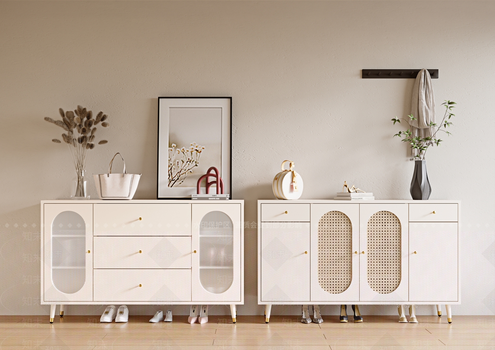 法式鞋柜3d模型3D模型下载【ID:1142378065】
