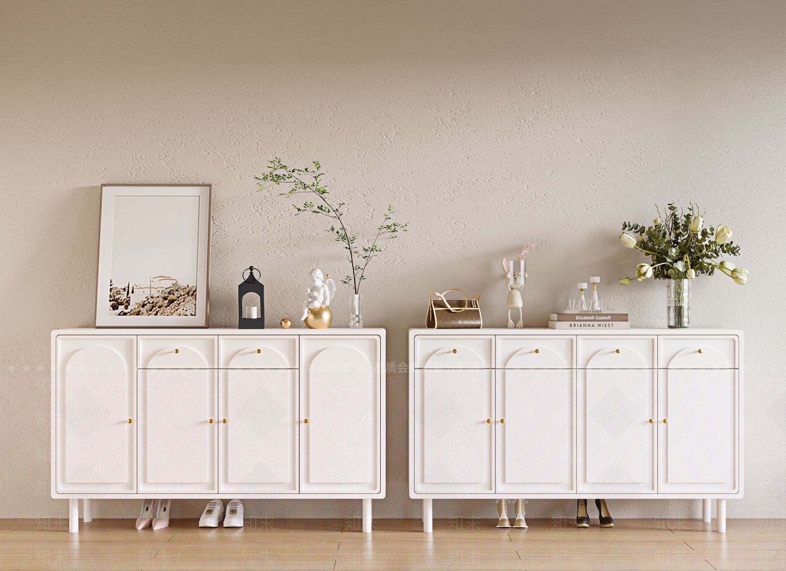 法式鞋柜3d模型3D模型下载【ID:1142378049】