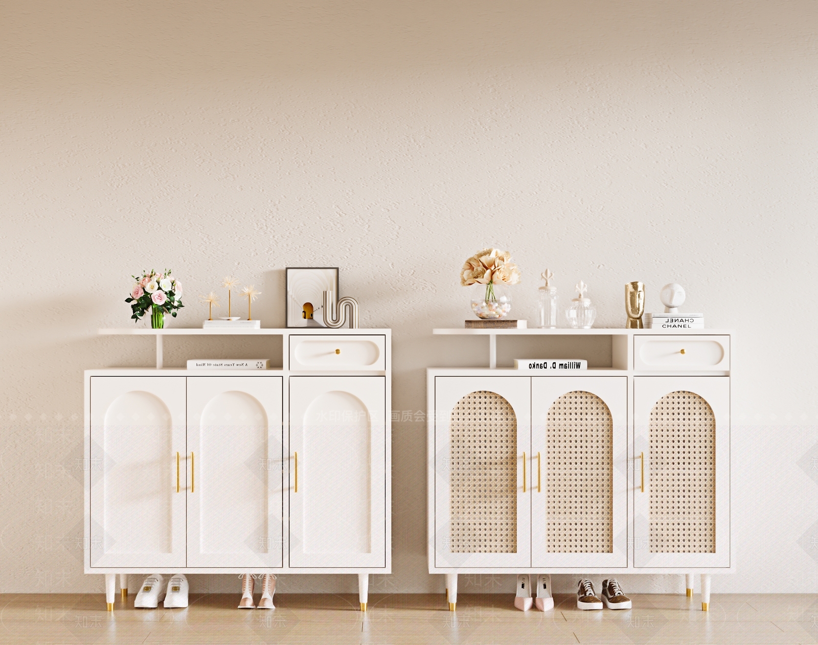 法式鞋柜3d模型3D模型下载【ID:1142378121】