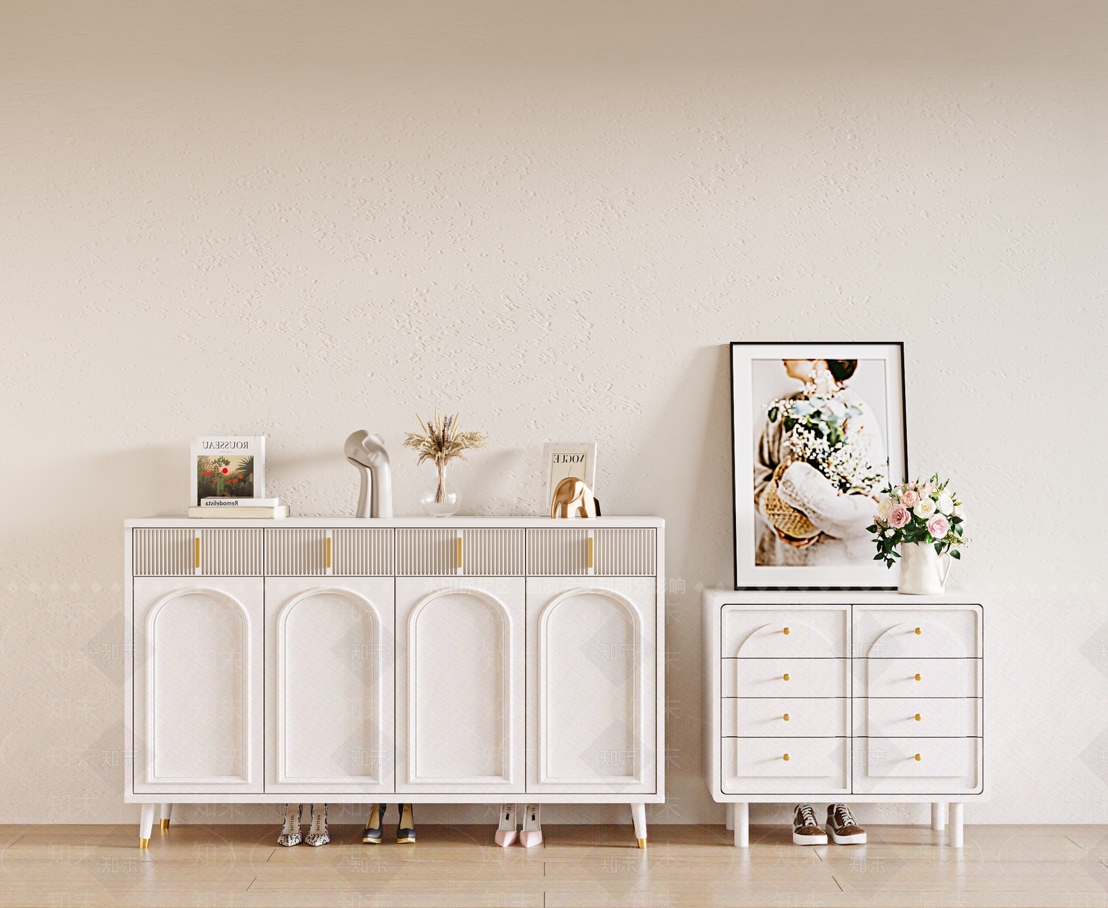 法式鞋柜3d模型3D模型下载【ID:1142378152】