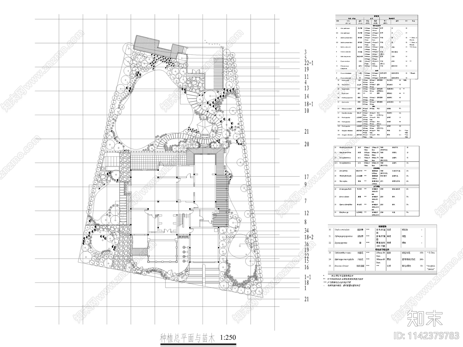 私人别墅庭院景观平面布置图施工图下载【ID:1142379783】