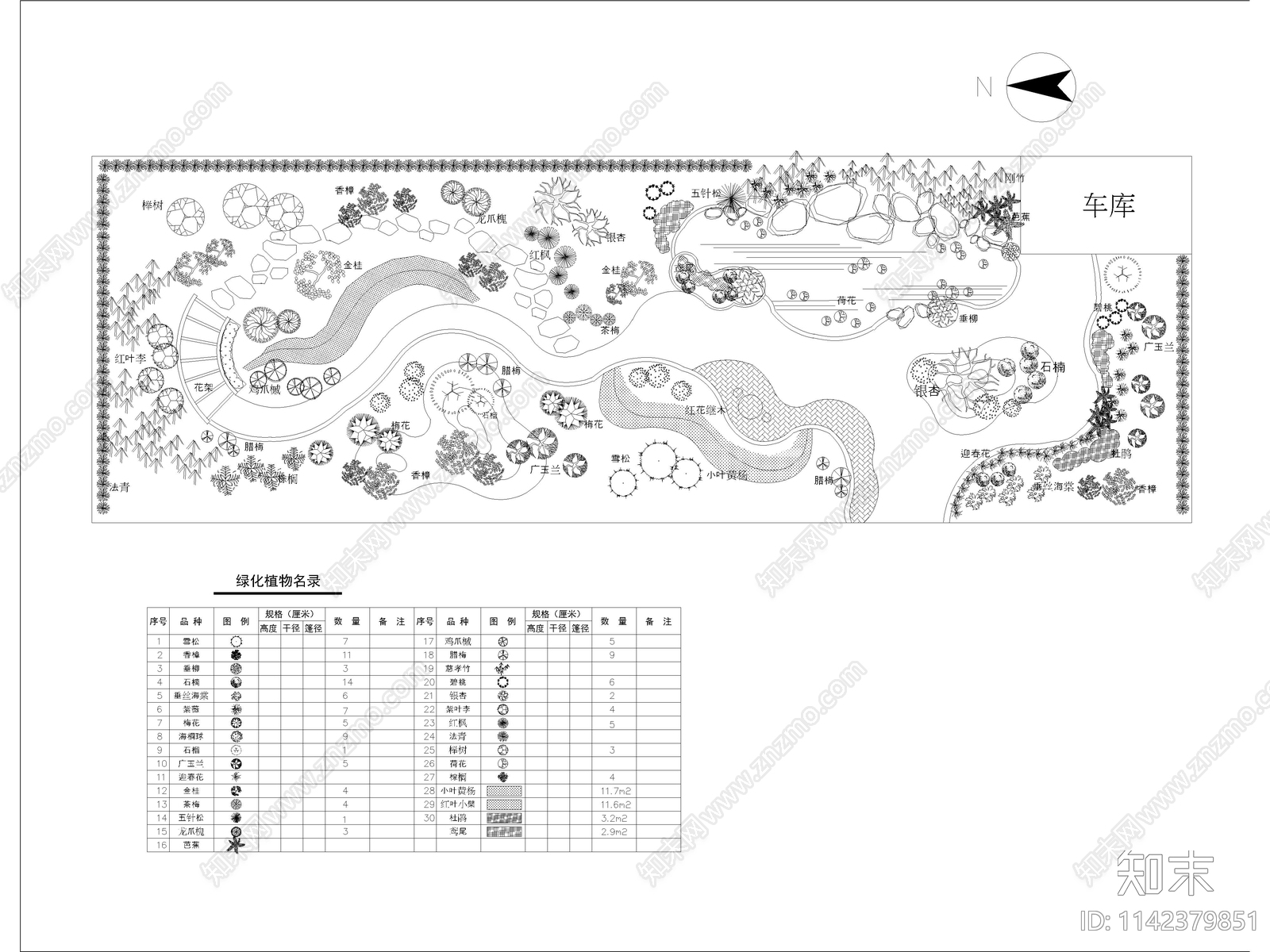 私人别墅庭院景观平面布置图施工图下载【ID:1142379851】