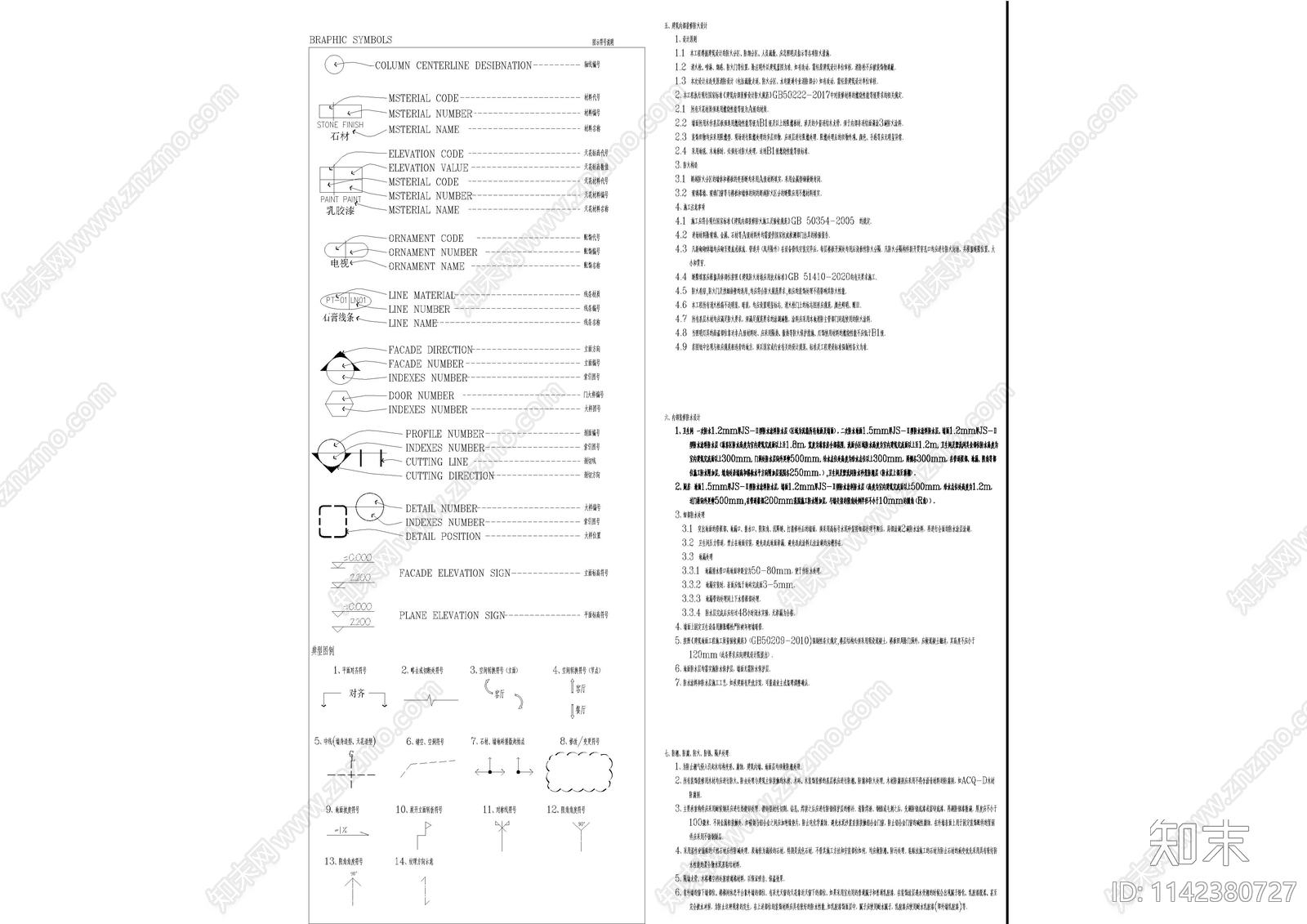 别墅精装目录设计说明材料表cad施工图下载【ID:1142380727】