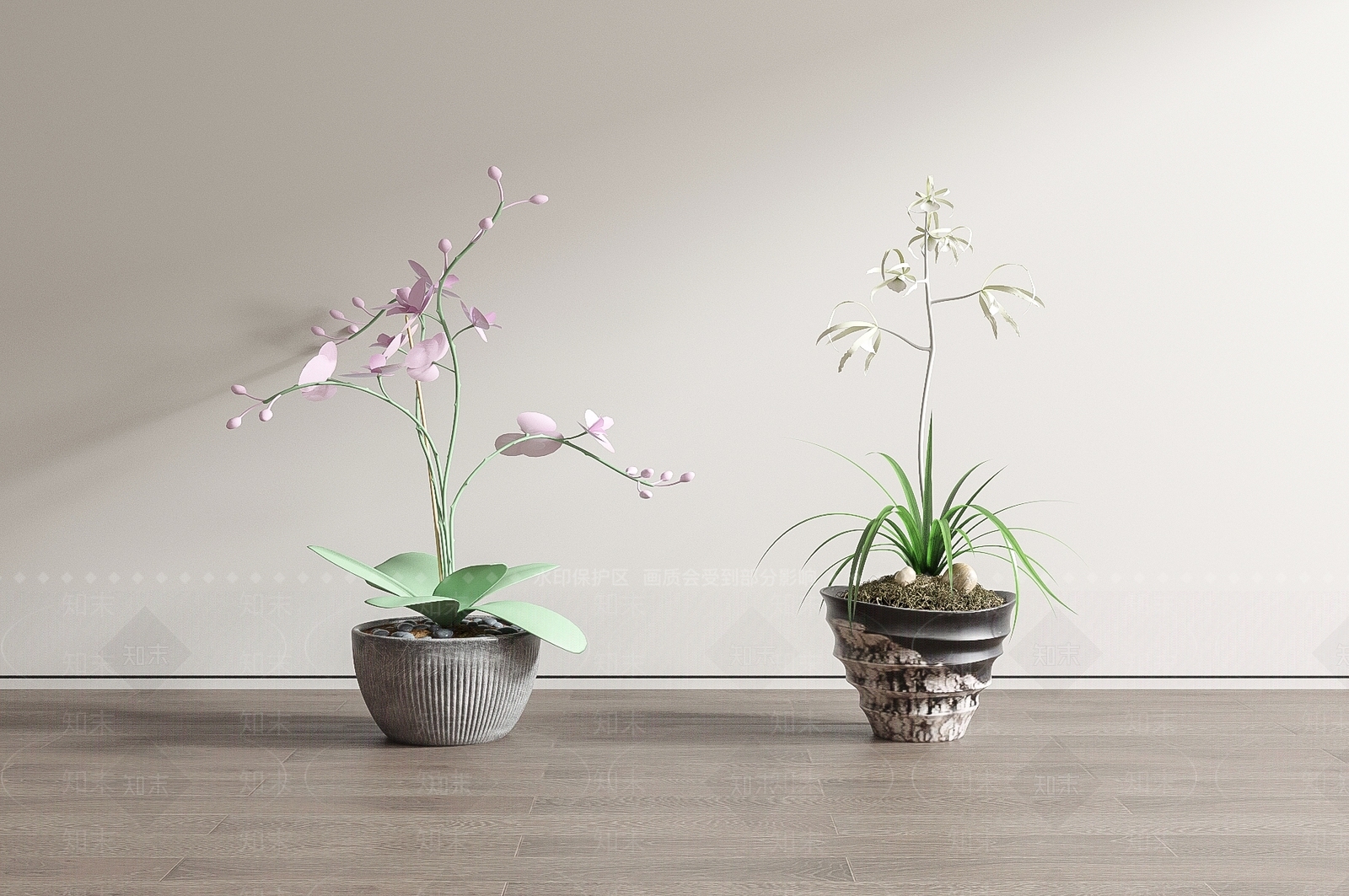 蝴蝶兰盆栽盆景SU模型下载【ID:1142382458】