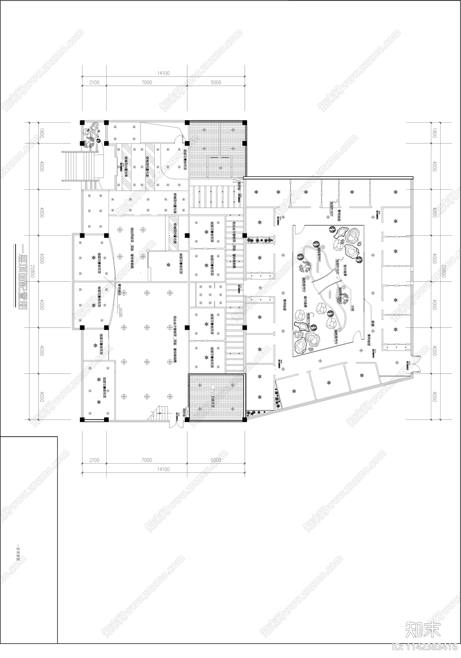 王府茗茶装修详图cad施工图下载【ID:1142383416】