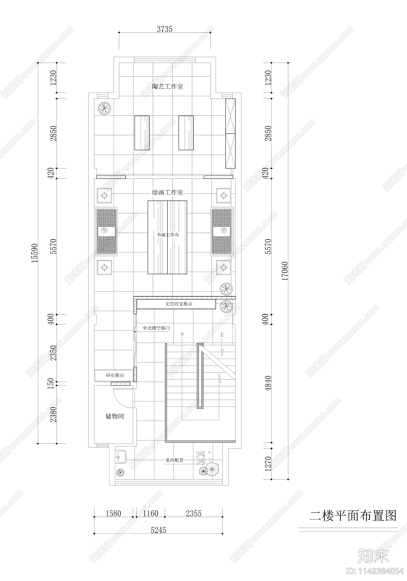 许昌茶社室内装修cad施工图下载【ID:1142384054】