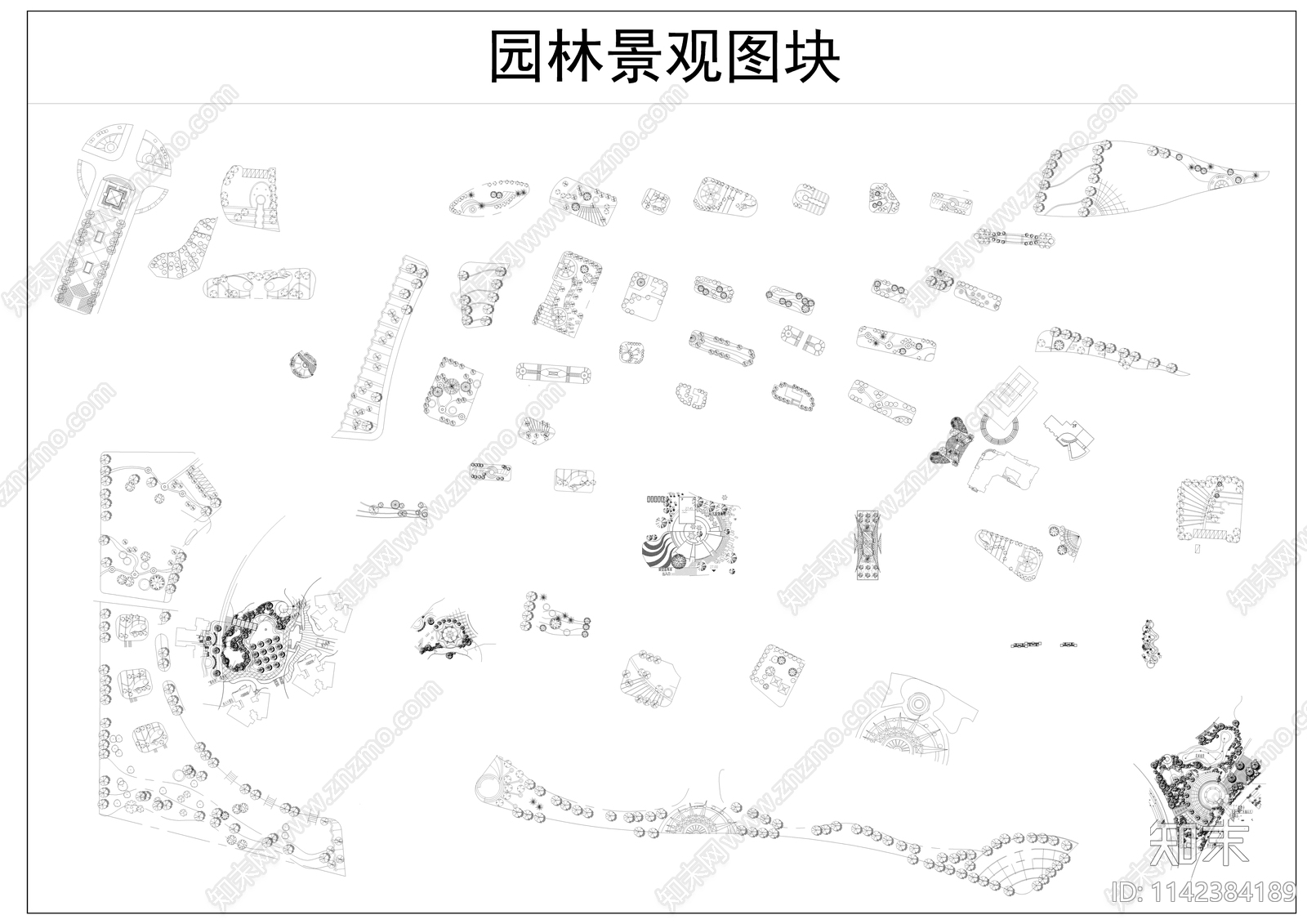 园林景观cad施工图下载【ID:1142384189】