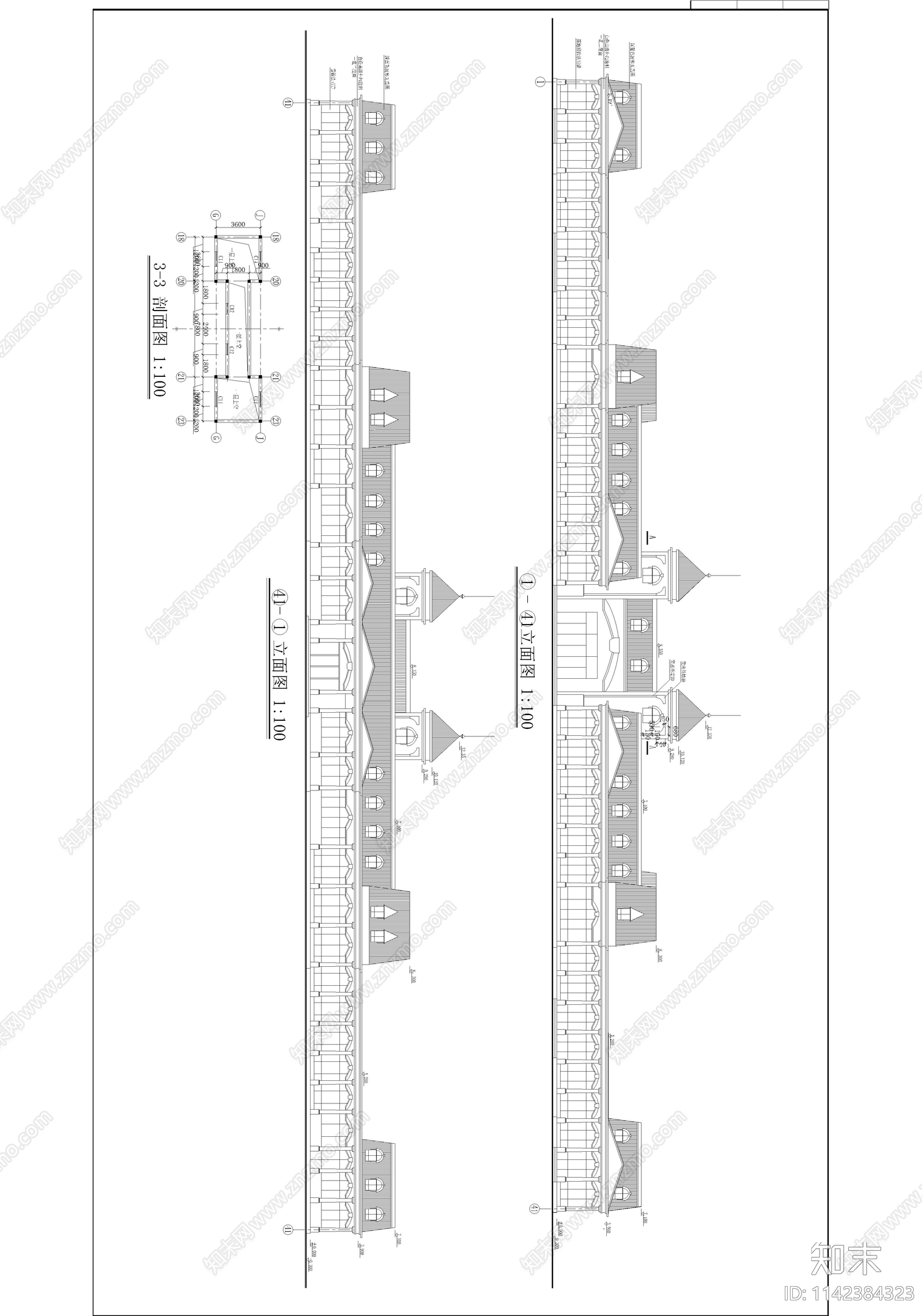 余杭茶馆建筑cad施工图下载【ID:1142384323】