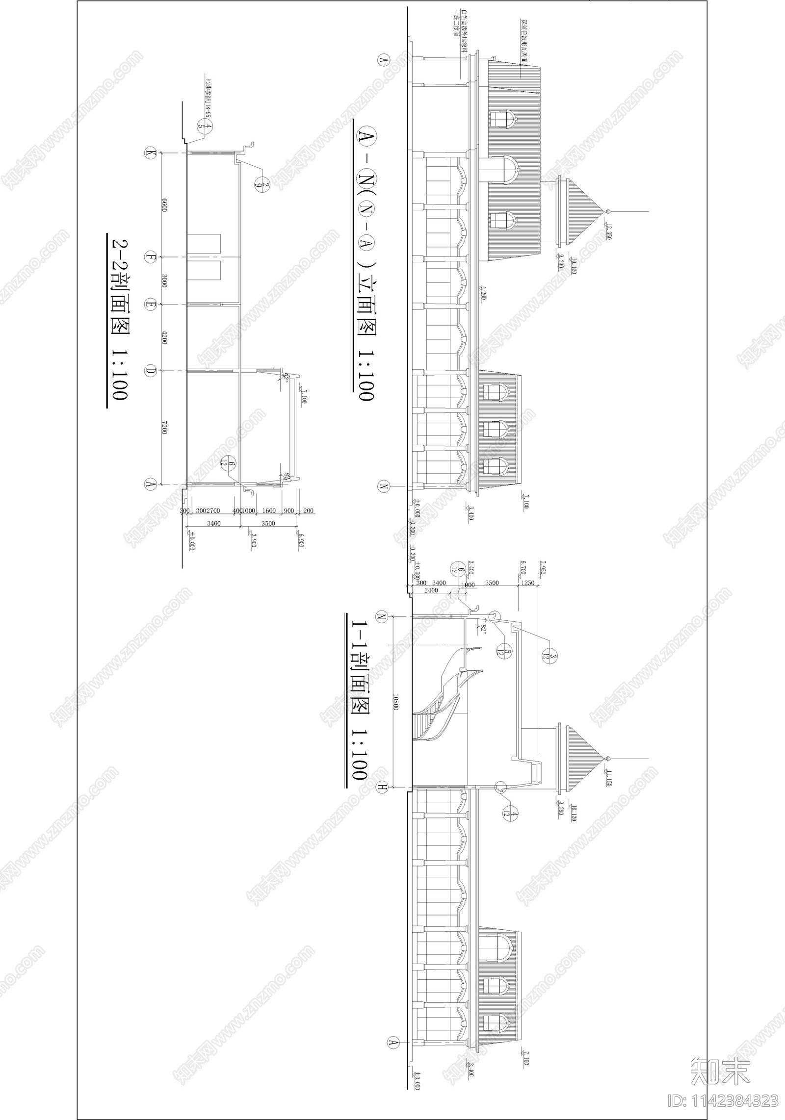 余杭茶馆建筑cad施工图下载【ID:1142384323】